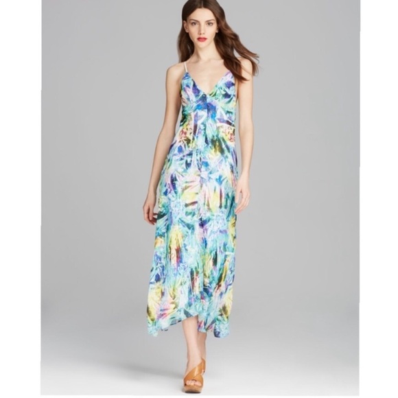 Milly Multicolor Cellophane Print Bias Maxi Dress - Picture 1 of 10